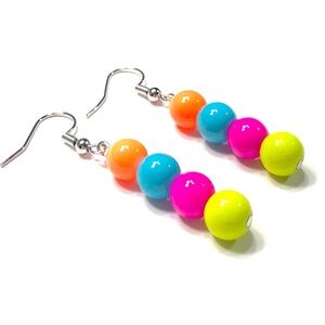 Handmade Multi Color Bright Neon Earrings Women Gift Party